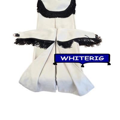 Luxury cream double suede truck curtains finished with striking black fringe trim. Designed to provide privacy, comfort, and a premium look for your truck cab. Whiterig Truck Curtains